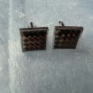 Elegant Black and Red Cufflinks